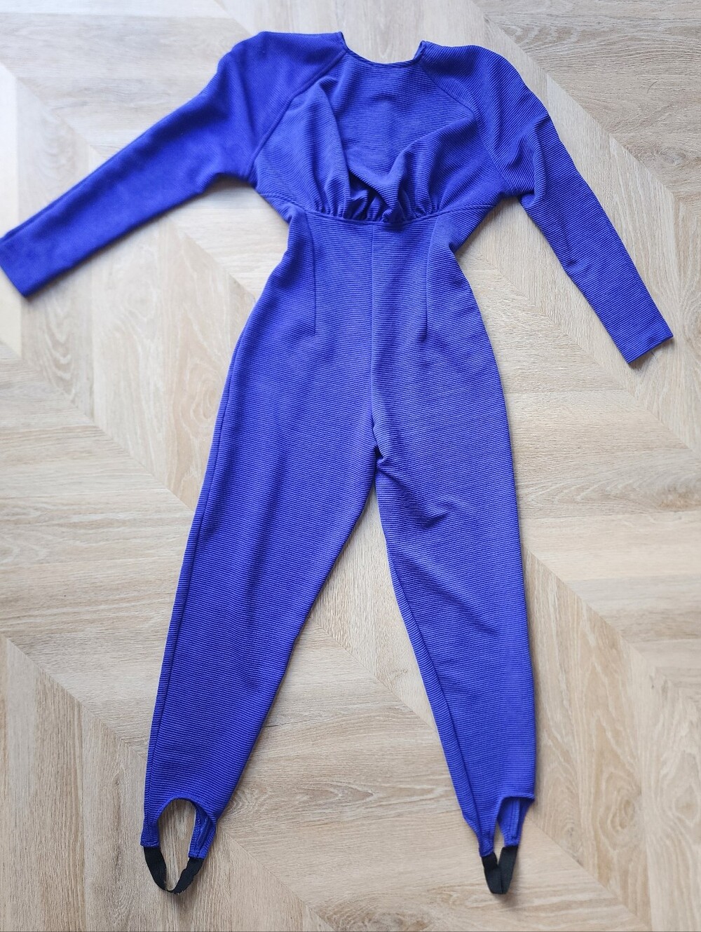 80s Are Back, Baby! Handmade! Iconic 1980s ribbed stirrup jumpsuit